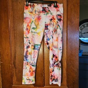 RBX Women's Crop Yoga Leggings M | Floral Activewear Athleisure
